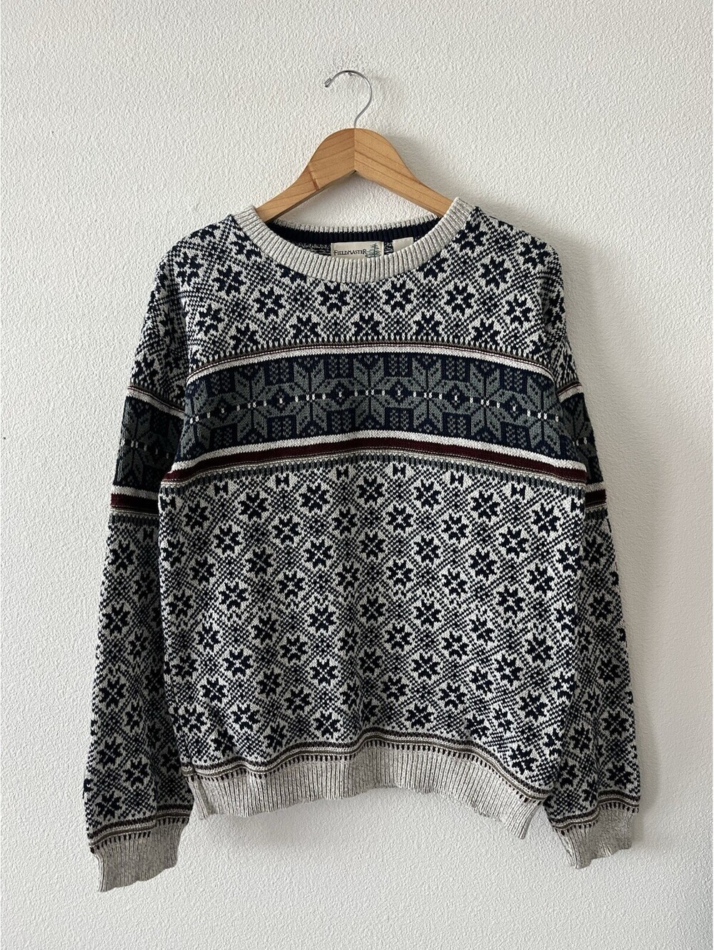 Vintage Fieldmaster Fair Isle Sweater 100% Cotton USA Size M⁠